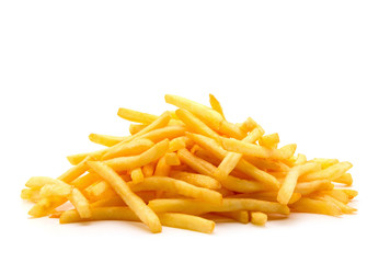 potato fry on white isolated background