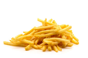 potato fry on white isolated background