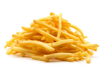potato fry on white isolated background