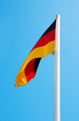 Silky flag of Germany flying in the wind