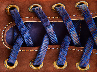 shoe laces in close-up