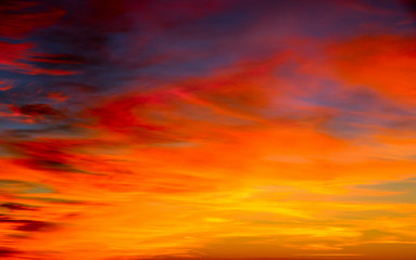 Vivid sky illuminated by the sunset