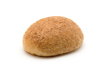 Fototapeta na wymiar Bun made of wheat flour isolated on white