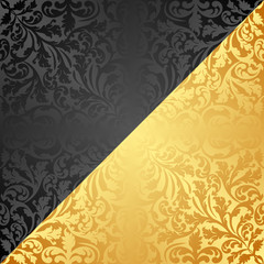 golden and black background with antique ornaments