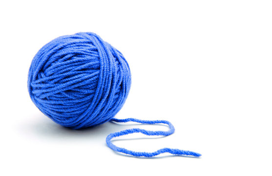 Ball Of Yarn On White Background