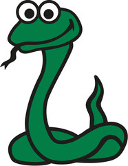 Fototapeta premium Funny cartoon snake with tongue