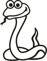 Snake cartoon contour