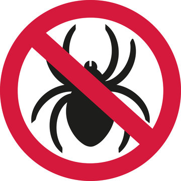 No spiders with ban sign
