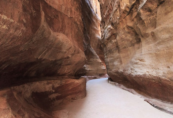 The Siq, the narrow slot-canyon