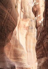The Siq, the narrow slot-canyon