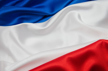 Obraz premium Flag of France on satin texture