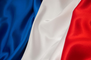 Flag of France on satin texture