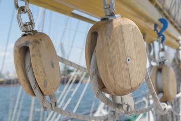 sailing vessel winch and mast © tbaeff