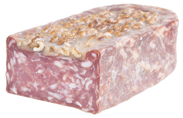 flat sausage cut. isolated on white background.