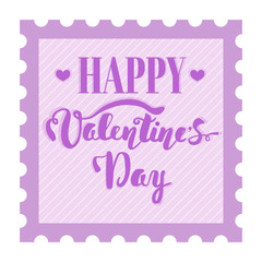 Fototapeta na wymiar Happy Valentine's Day. Hand lettering. Handmade calligraphy, vector. Greeting card. Happy Valentine's Day message.