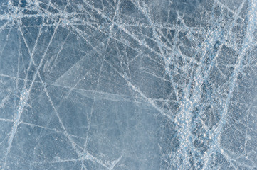 Ice texture on a skating rink