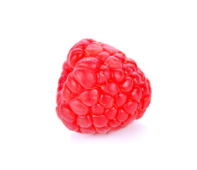 Ripe raspberries isolated on white background