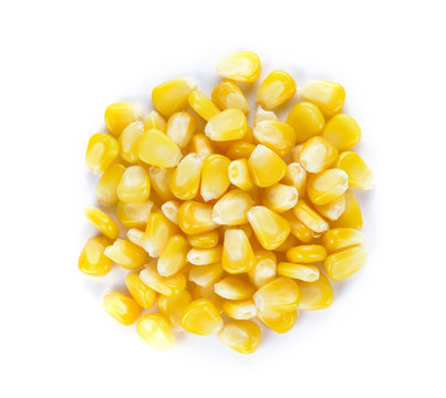corn seeds on nwhite background