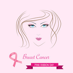 Breast Cancer pink ribbon day  Vector illustration EPS10