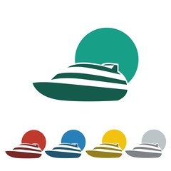 cruise ship logo icon Vector