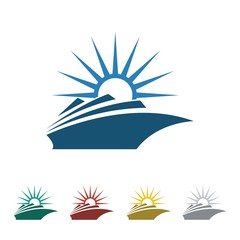 cruise ship logo icon Vector