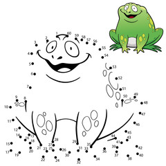 Vector Illustration of Education dot to dot game - Frog