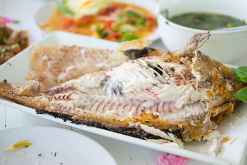 Salt grilled fish Local Foods of Thailand
