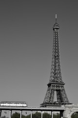 Fototapeta na wymiar Black & White photo of Eifel Tower, Paris, France