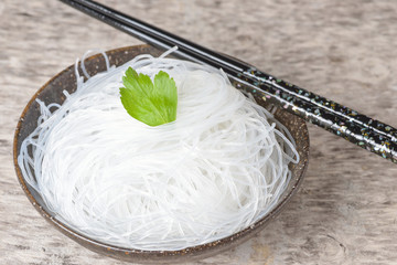 Mung bean vermicelli or cellophane noodles, a transparent thread
