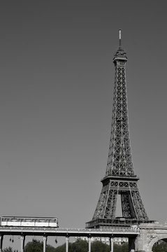 Black & White photo of Eifel Tower, Paris, France