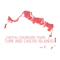 Turk and Caicos islands map geometric texture background