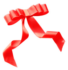 Red bow, isolated on white