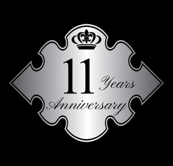 11 anniversary silver emblem with crown