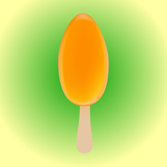 Popsicle fruit Vector on green background