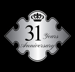 31 anniversary silver emblem with crown