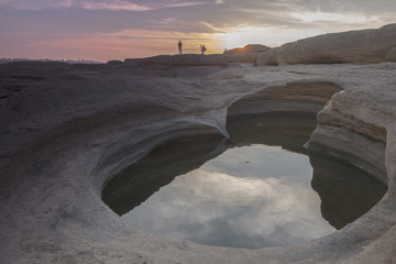 Sampanbok (3000 Hole), The Amazing of Rock in Mekong River, Ubon Ratchathani, Thailand.