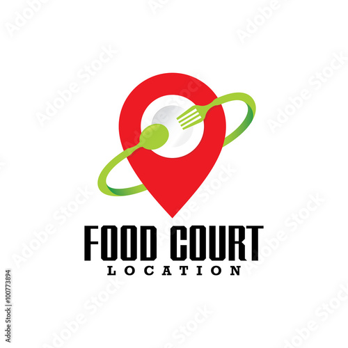 "Food Court Location logo icon" Stock image and royalty-free vector