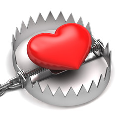 heart trapped on a white background