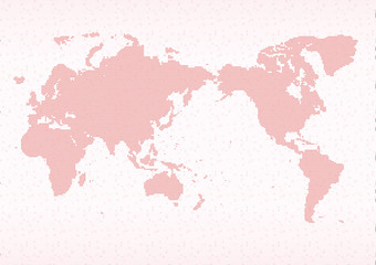 舞う桜とハートで構成した世界地図