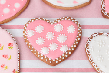 heart cookies on a wooden background