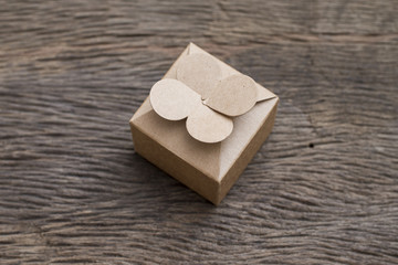 Vintage Gift box on wood background