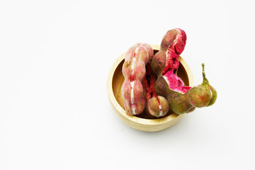 manila tamarind on white background