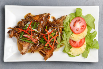 chinese fried fish with oyster sauce and ginger