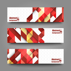 Set of banner templates with abstract background. 