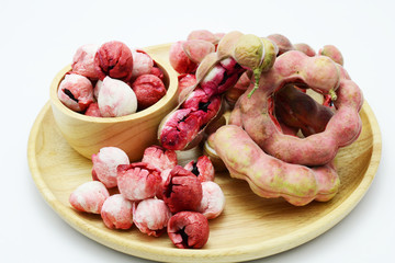 manila tamarind on white background