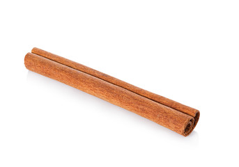 cinnamon on white background