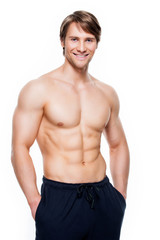 Handsome man with muscular torso.