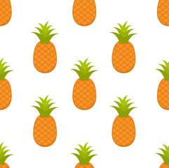 seamless pattern with pineapple fruit