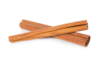 cinnamon on white background