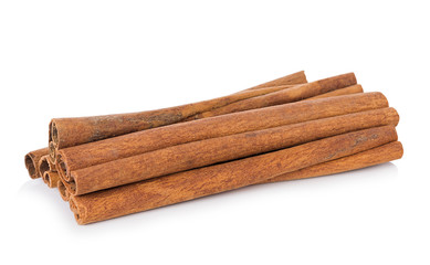 cinnamon on white background